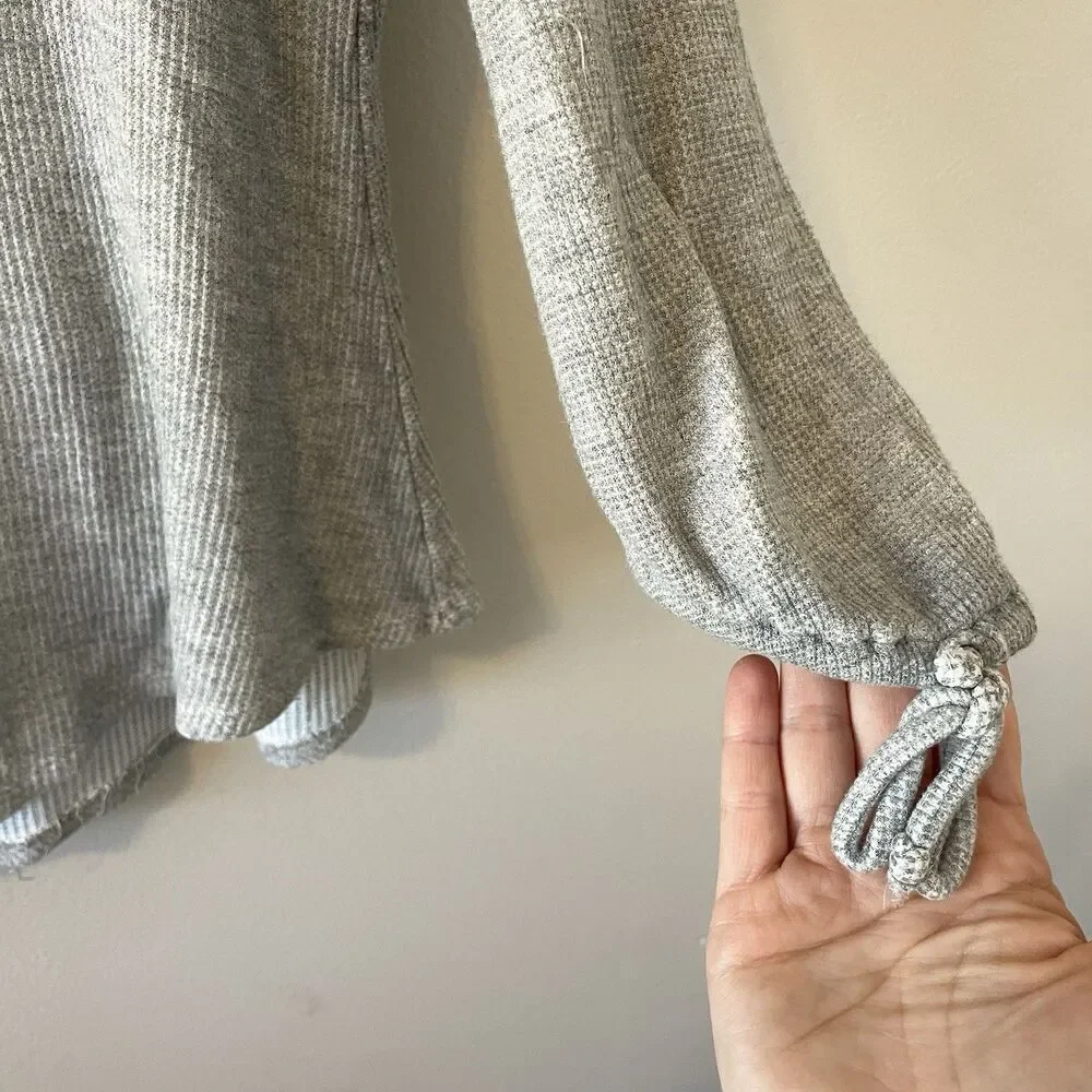Eberjey Ula Peasant Waffle Knit Pajama Shirt Sz S Loungewear Cozy